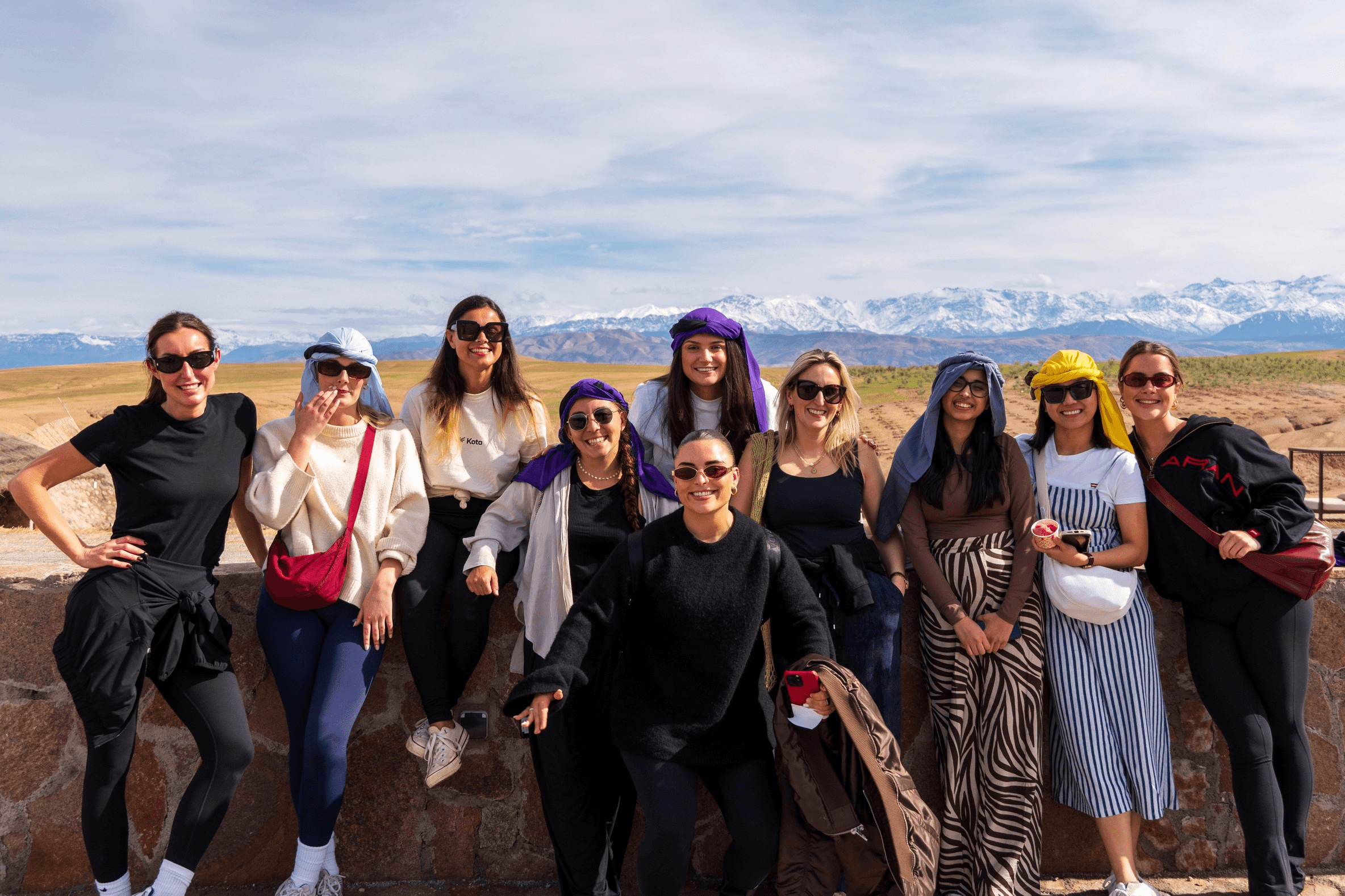 The Kota team on a company offsite, in front of snow-capped mountains