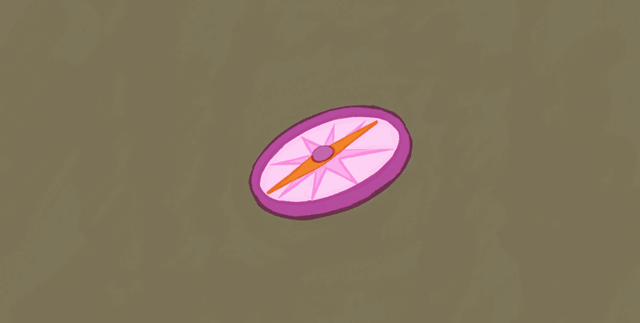 Painted compass on an olive field